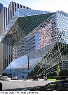 Photo:Seattle Central Library by architect Rem Koolhaas